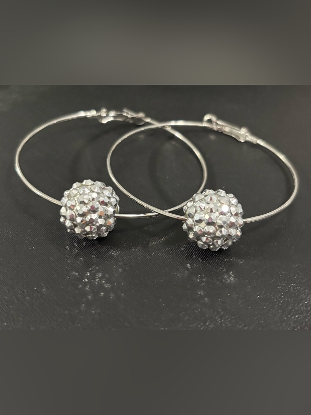 5/$25 (Pick 5 items for $25 Labeled)
Hoop Earrings with Crystal Pave Ball - Picture 3 of 5